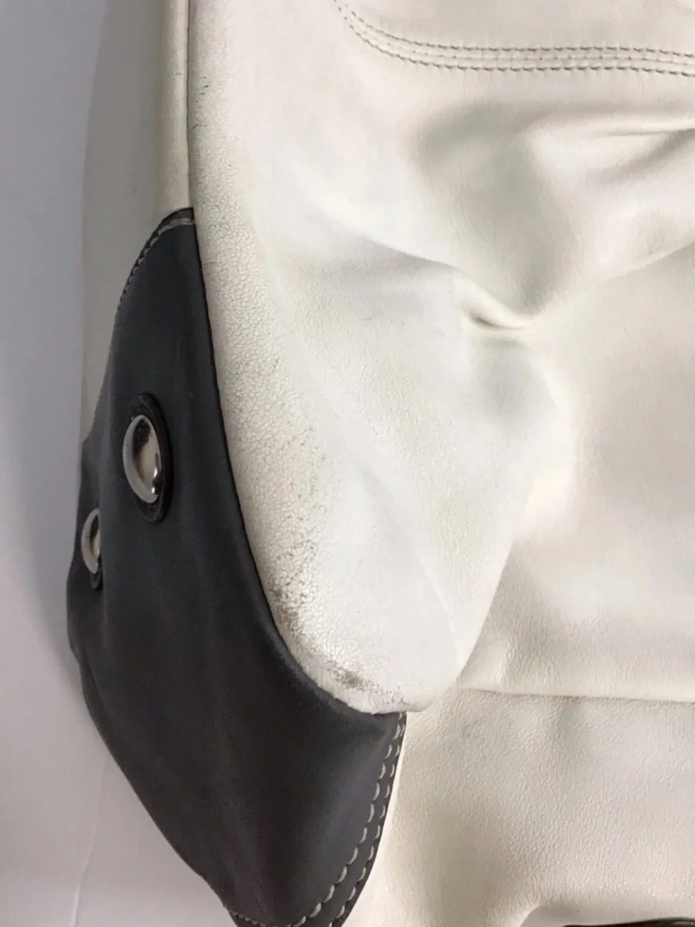 Coach Shoulder white  Gray Leather Purse